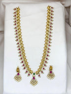 Matte finishing with Lord Ganesh Designed Long Haram