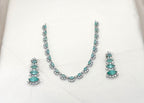 Silver finishing Mint-Green Stone Short Necklace