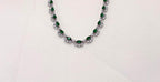 Silver finishing Green Stone Short Necklace