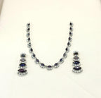 Silver finishing Purple Stone Short Necklace
