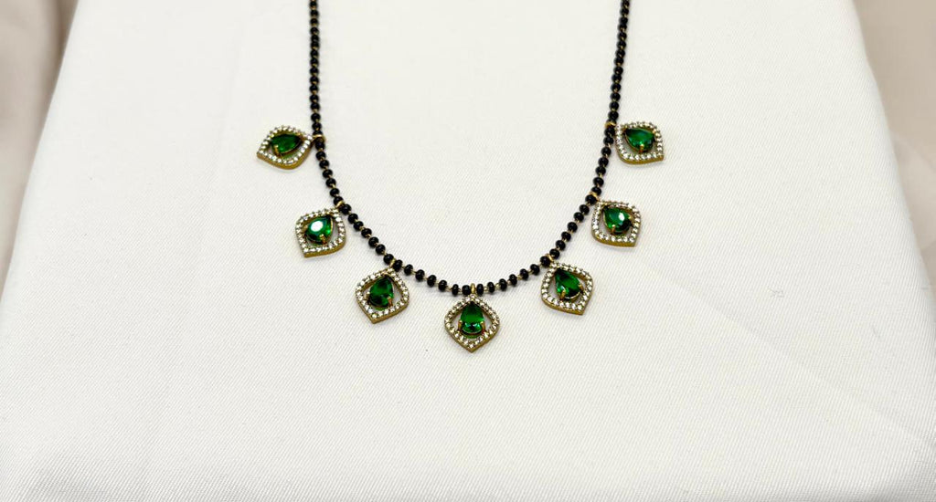 Mangalsutra With Green Stones