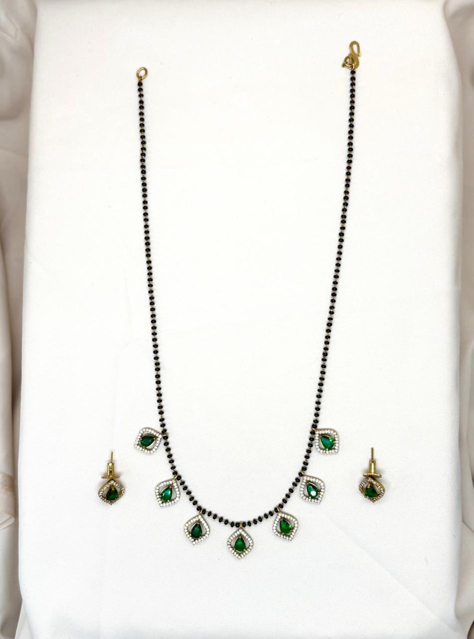 Mangalsutra With Green Stones
