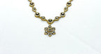 Matte finishing Flower Designed with white Stone's Short Necklace