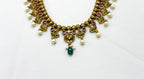 Nakshi finishing Short Necklace With Monalisa Green Beads