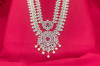 Gj polish layered Long Necklace With Pink Stone