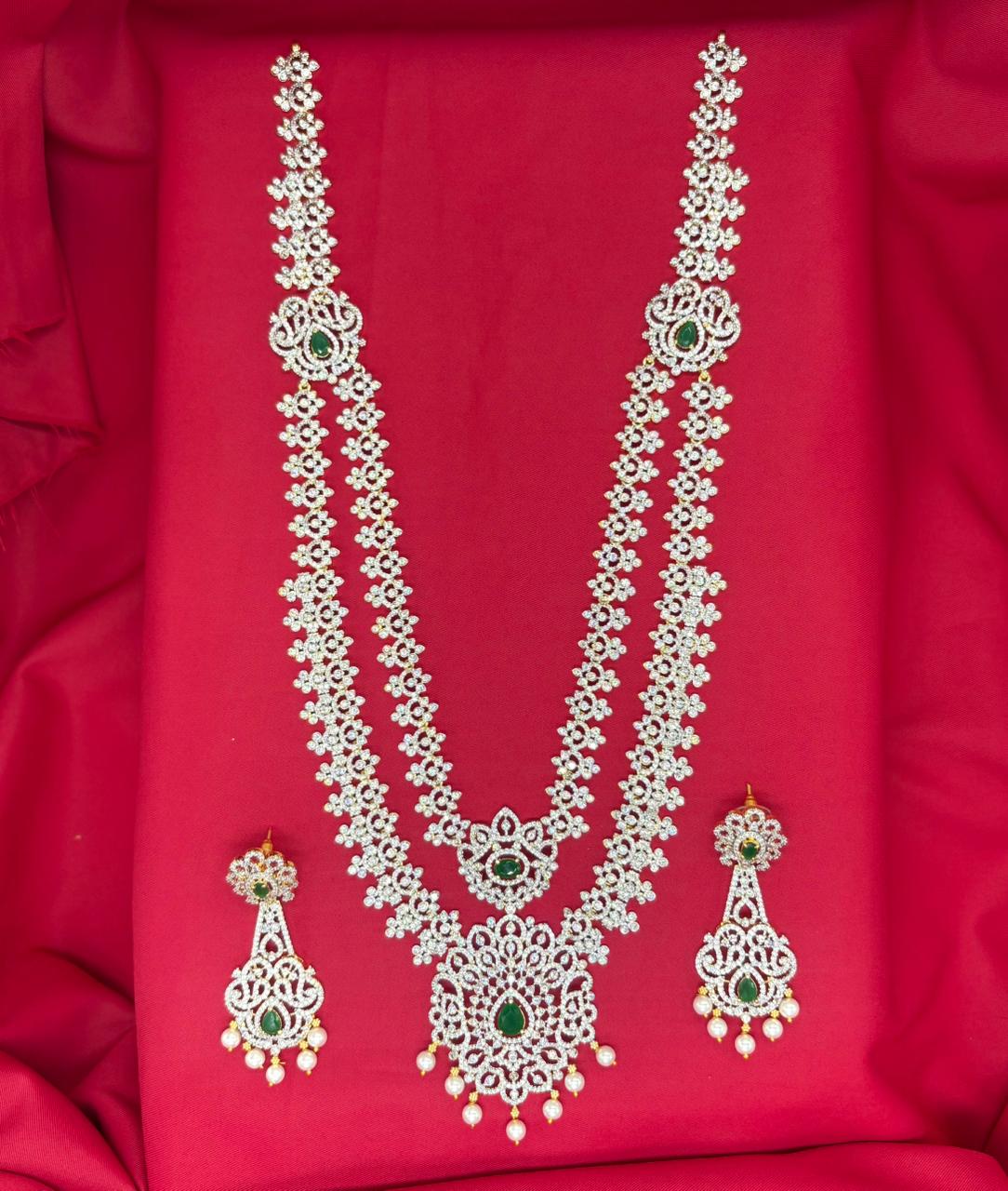 Gj polish Green Stones  Long Necklace