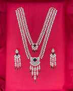 Gj polish purple stone Two Layered Long Necklace
