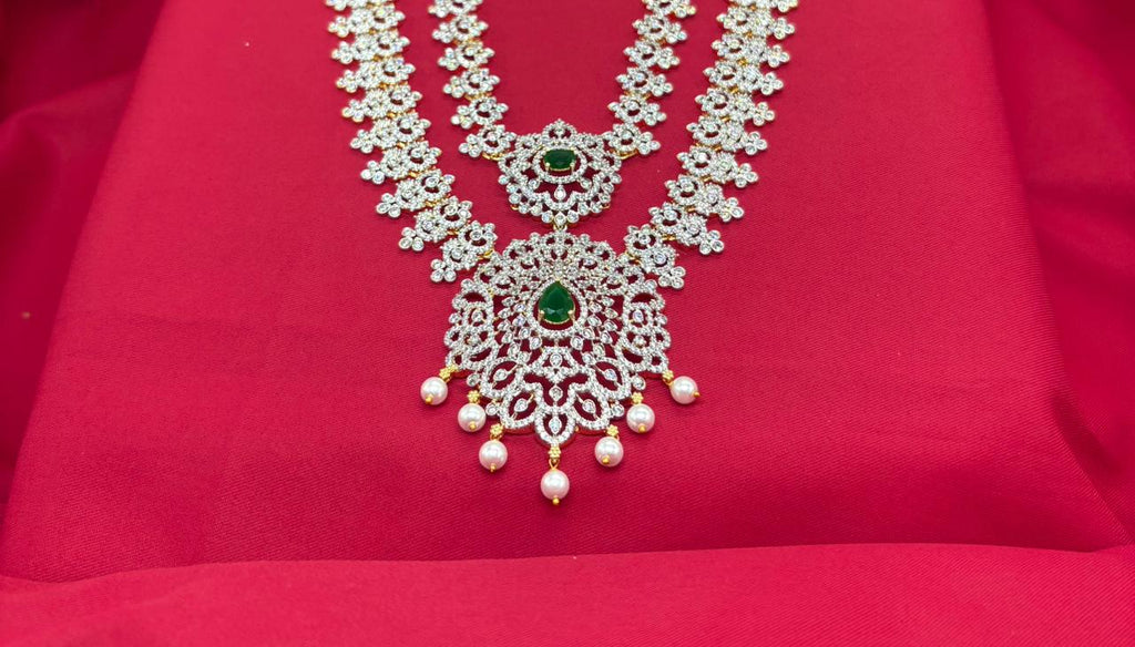 Gj polish Green Stones  Long Necklace