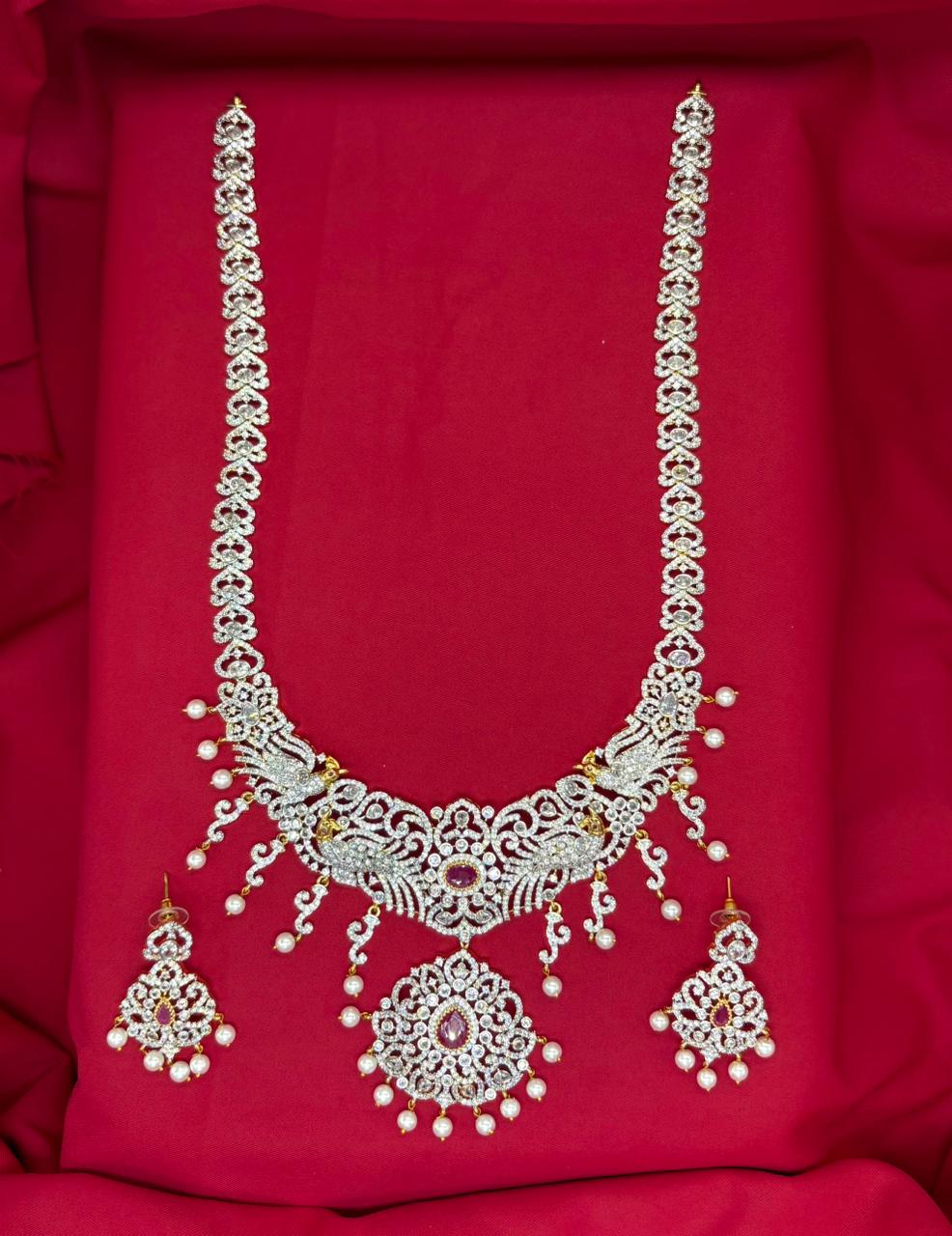 Gj polish Long Necklace With Peacock Designed