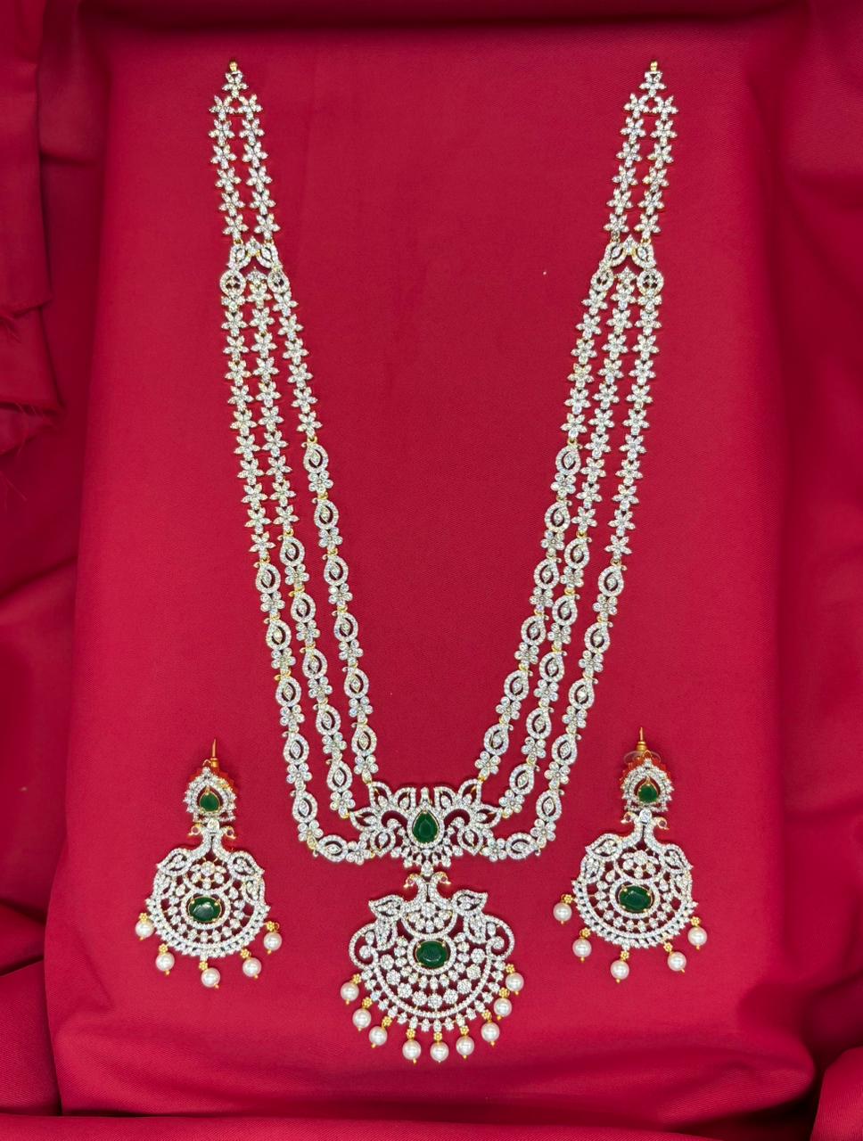 Gj polish Green Stones  Long Necklace