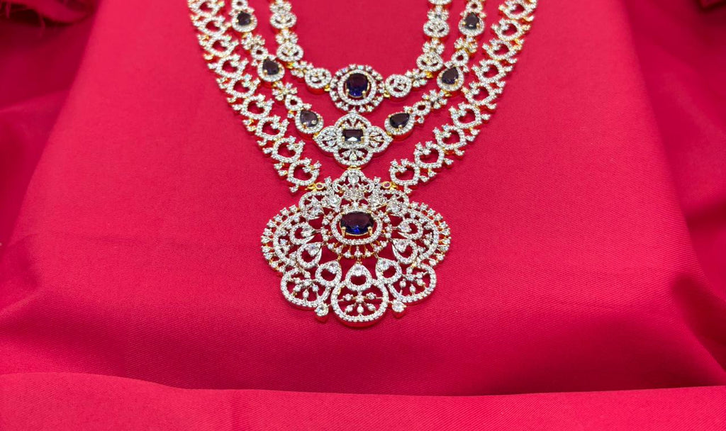 GJ Polishing 3 layers With Heart Shape Designed Long Necklace