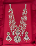 Gj polish Purple Stones Three Layered Long Necklace