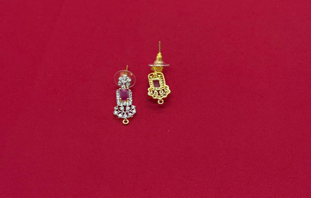 Gj polishing Pink Stone With Peacock Designed  Short Necklace