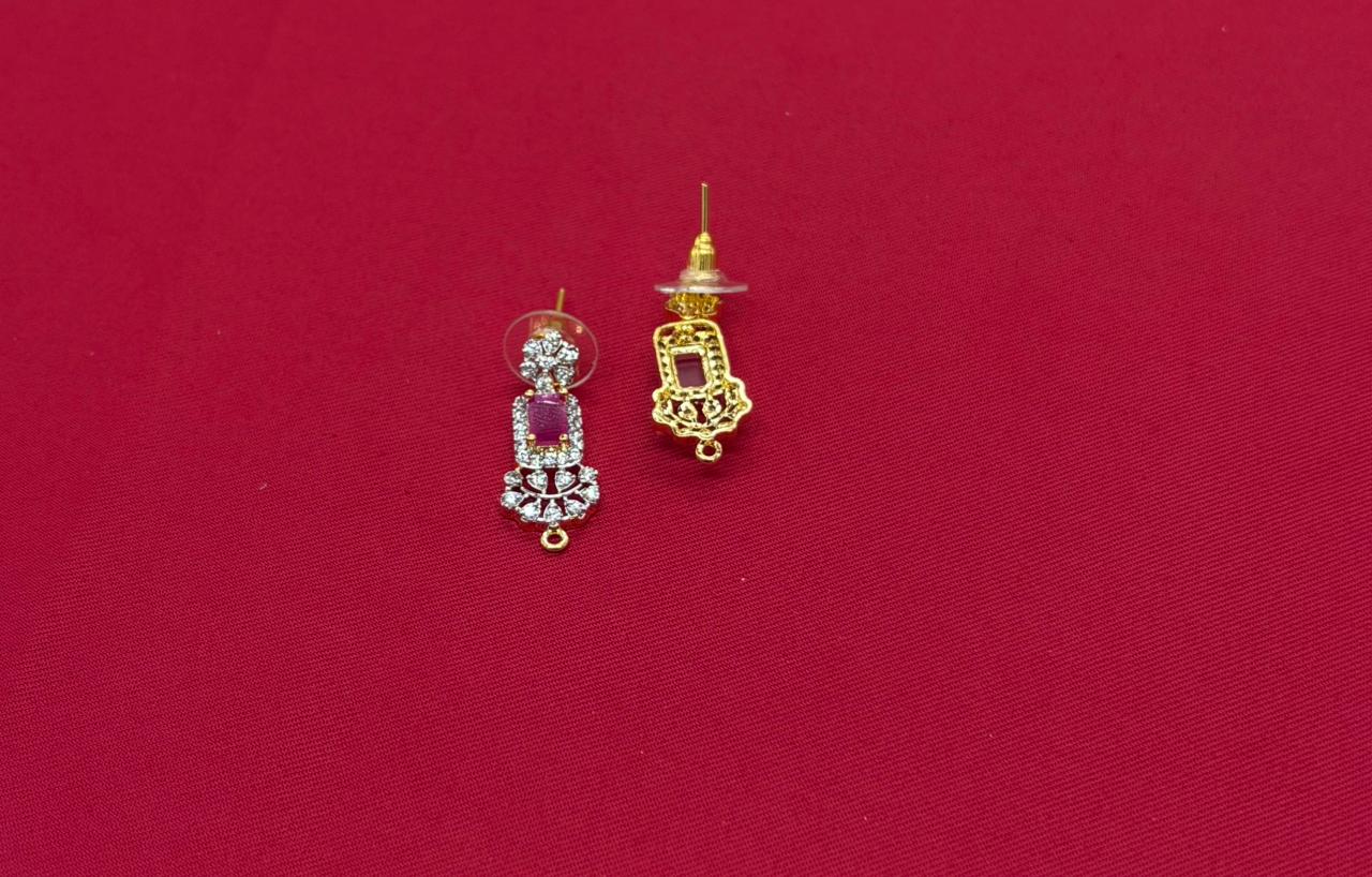 Gj polishing Pink Stone With Peacock Designed  Short Necklace