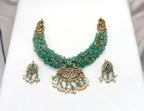 Mint-Green Onyx Gemstone Beads Short Necklace
