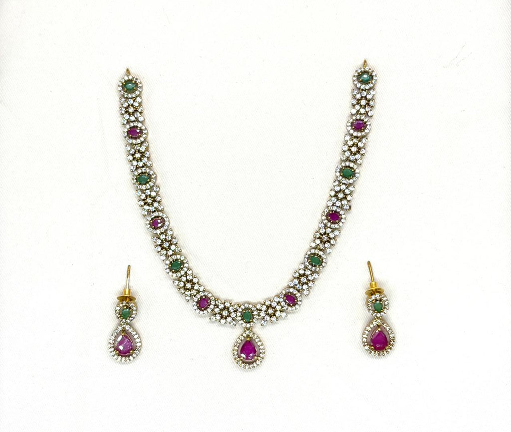 Victorian Multi Stones Short Necklace