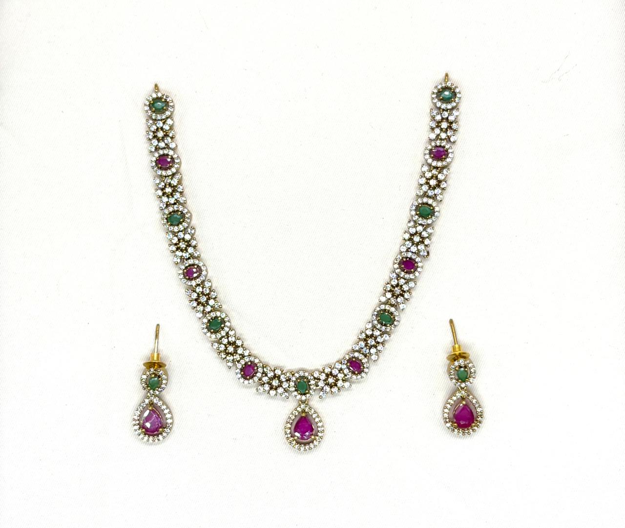 Victorian Multi Stones Short Necklace