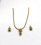 Gold finishing small Lakshmi Devi Pendent Short Necklace