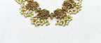Gold finishing Flower Designed White Stones Short Necklace