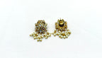 Gold finishing Flower Designed White Stones Short Necklace