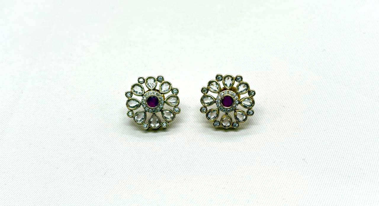 White Stones With Small Pink Studs