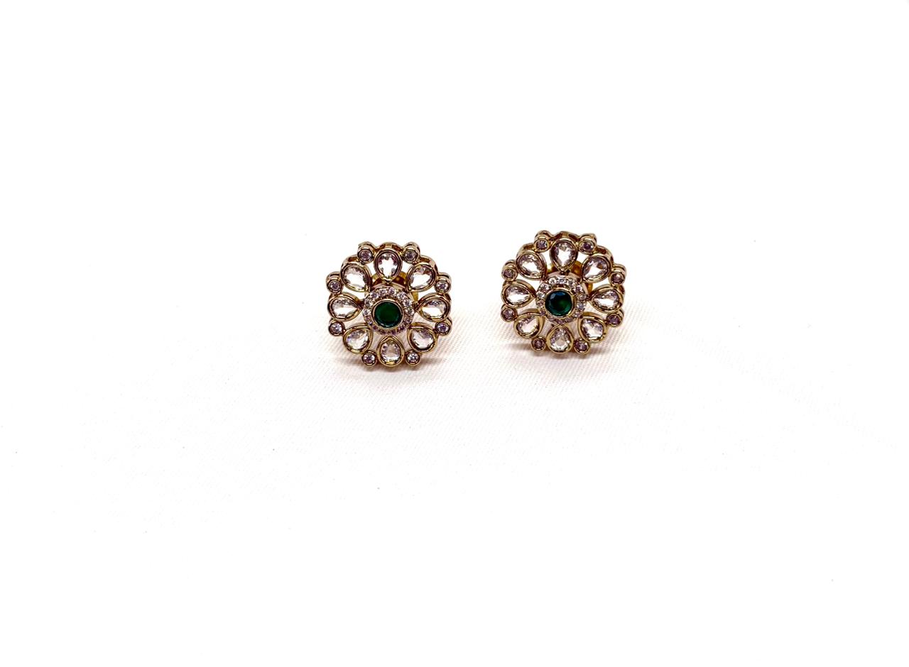 White Stones With Small Green Studs