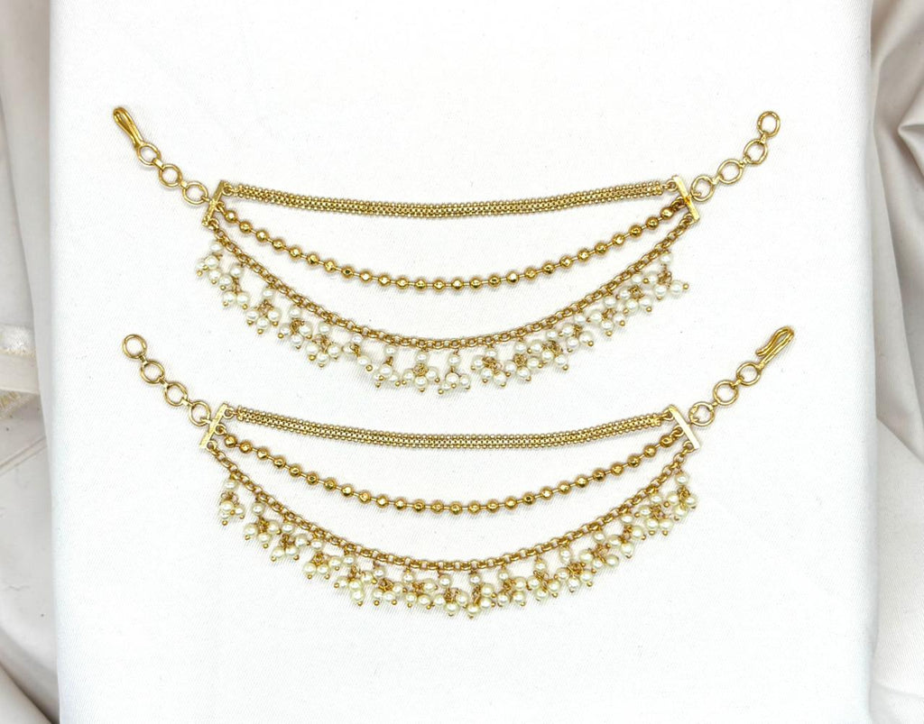 Matte finishing Champaswaralu With White Pearls