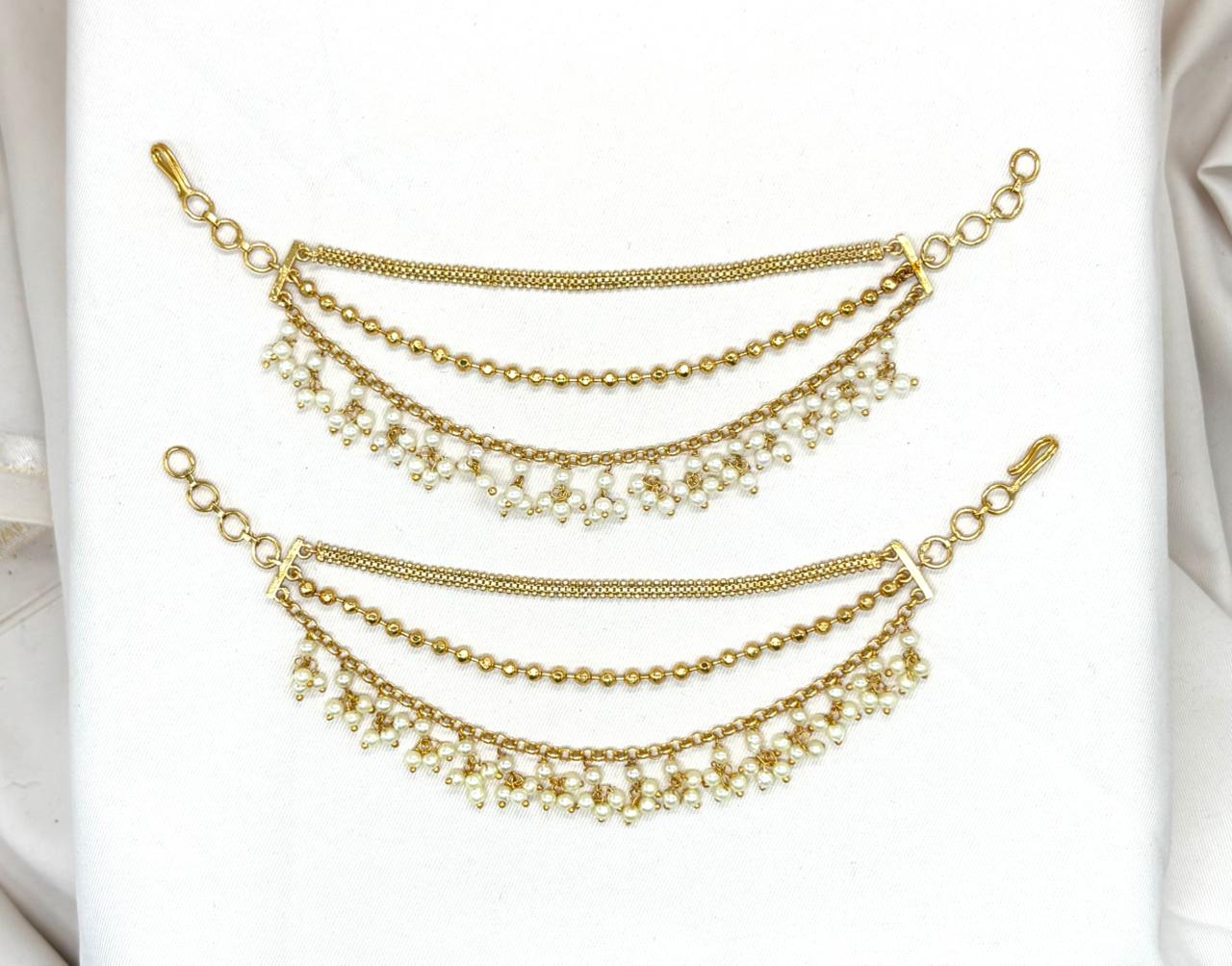 Matte finishing Champaswaralu With White Pearls