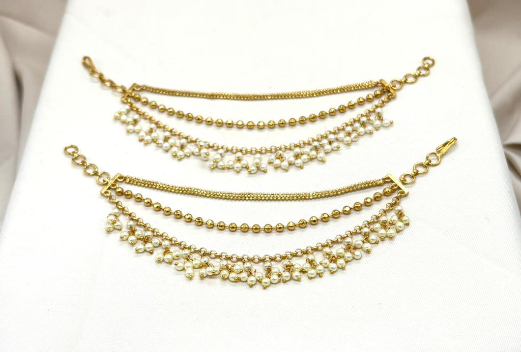 Matte finishing Champaswaralu With White Pearls