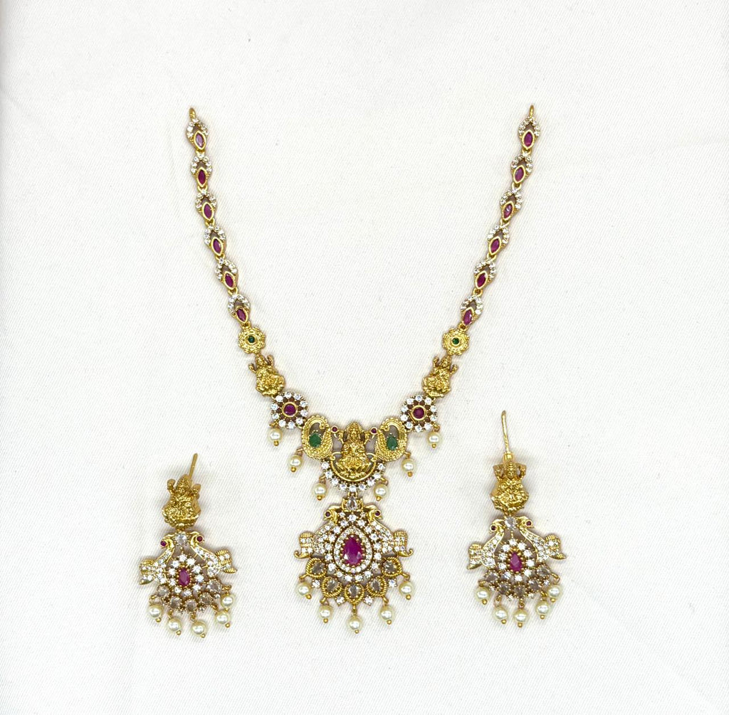 Gold Lord Lakshmi Short Necklace