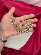 Matte finishing peacock design with American Diamonds Champaswaralu