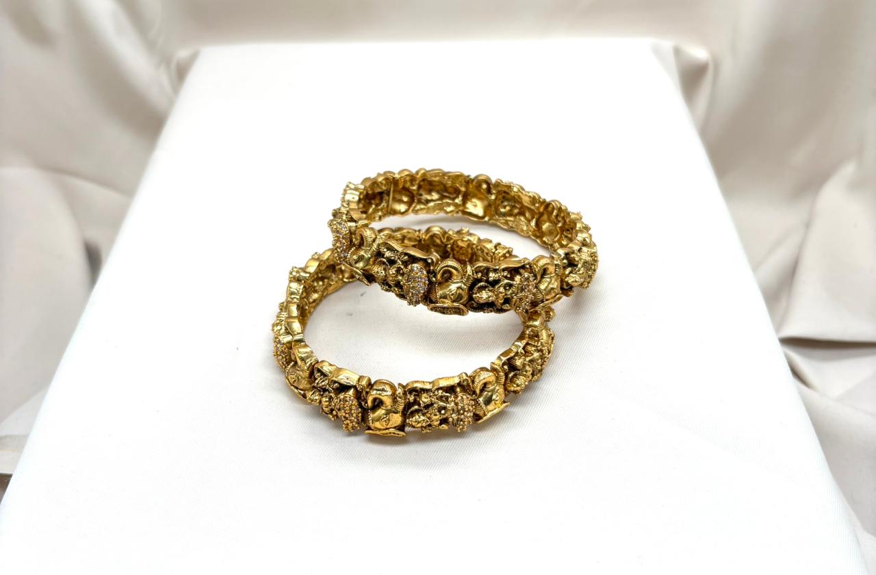 Nakshi finishing Elephant design with lord Lakshmi Open-Able Bangle