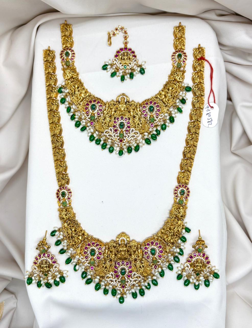 Matte finishing With Green Beads Combo-Set