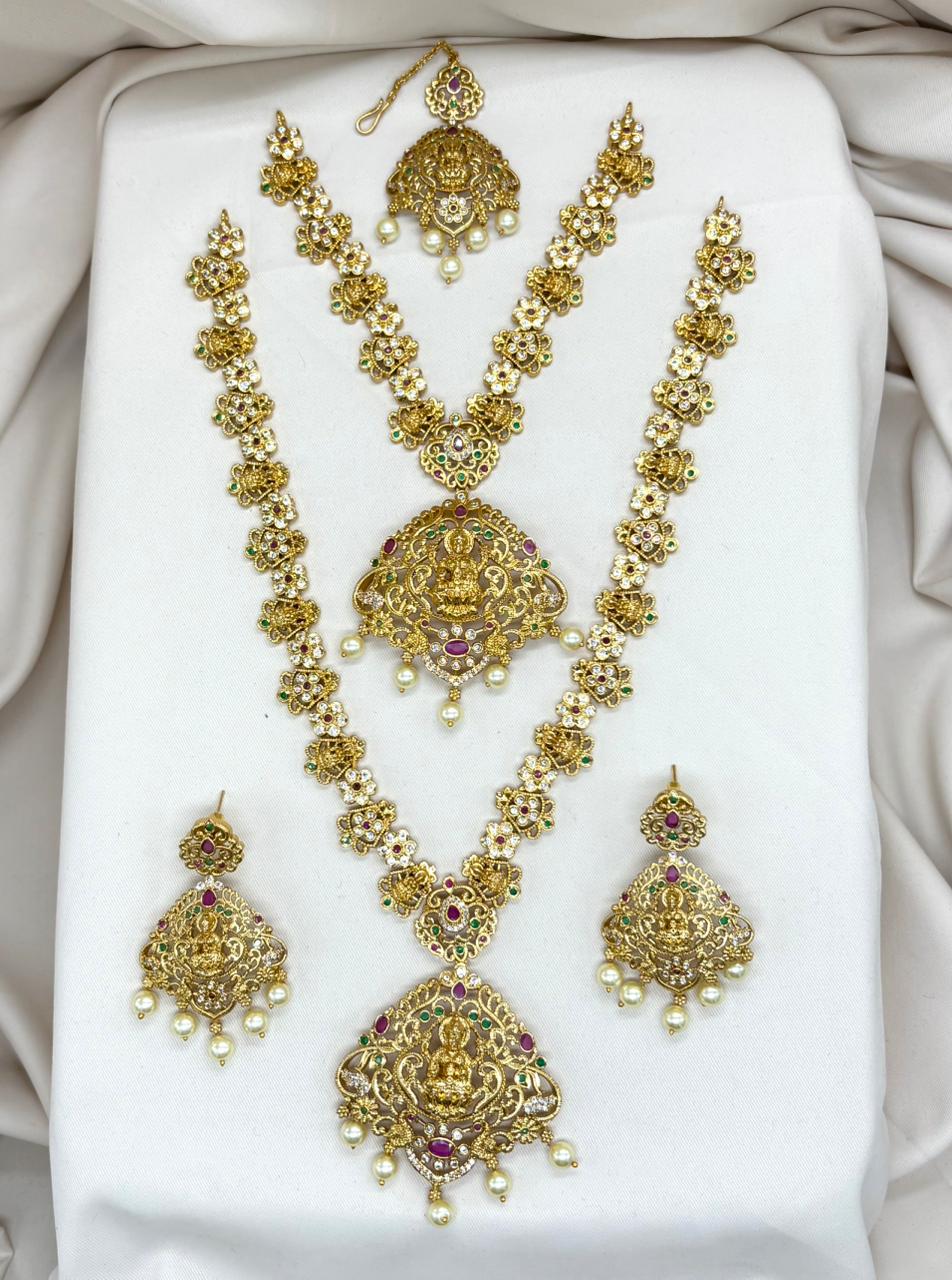 Matte finishing With Flower and Lord Lakshmi Designed Combo-Set