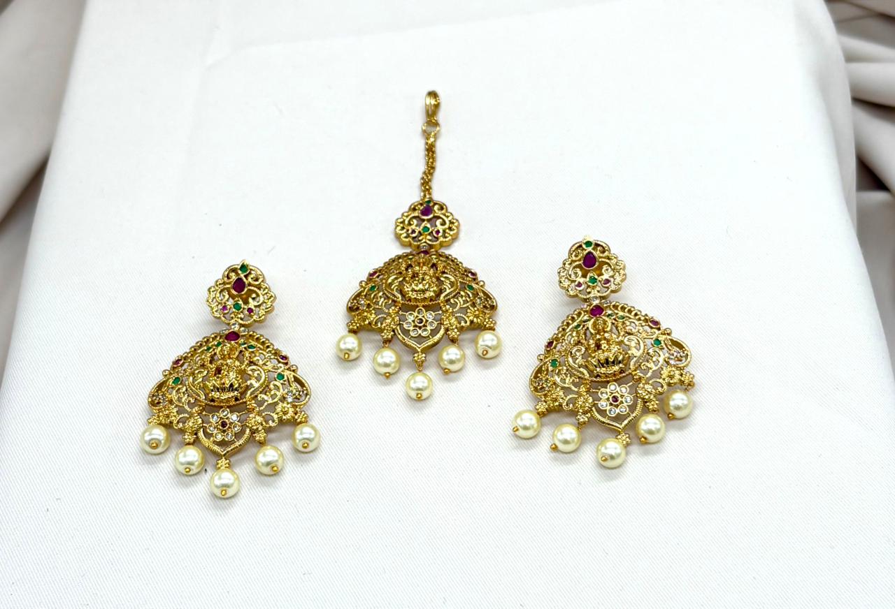 Matte finishing With Flower and Lord Lakshmi Designed Combo-Set