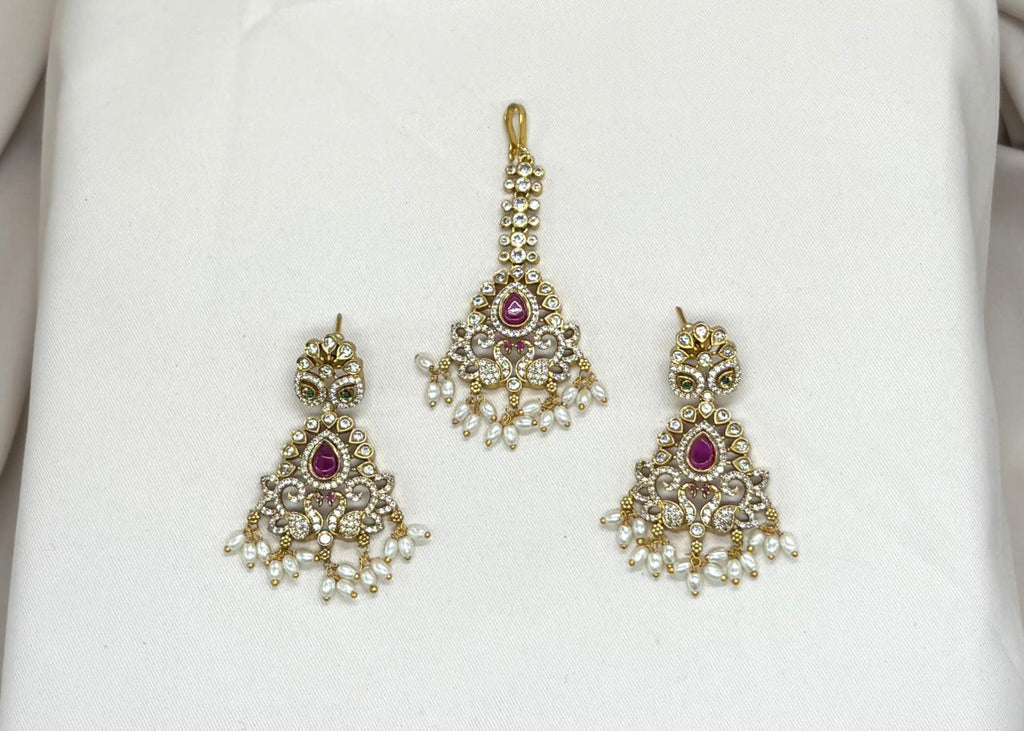 Matte finishing white white stone Combo-Set