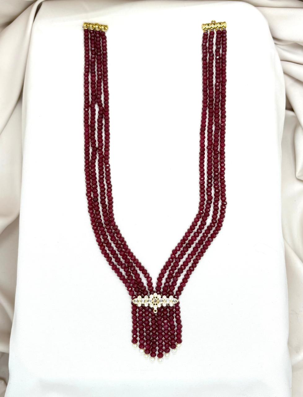 Maroon Multi-layered Onyx Beads Rani-Haram