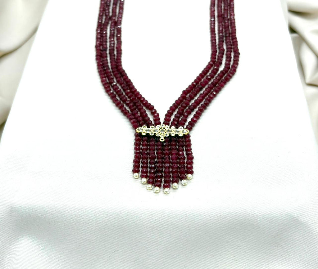 Maroon Multi-layered Onyx Beads Rani-Haram