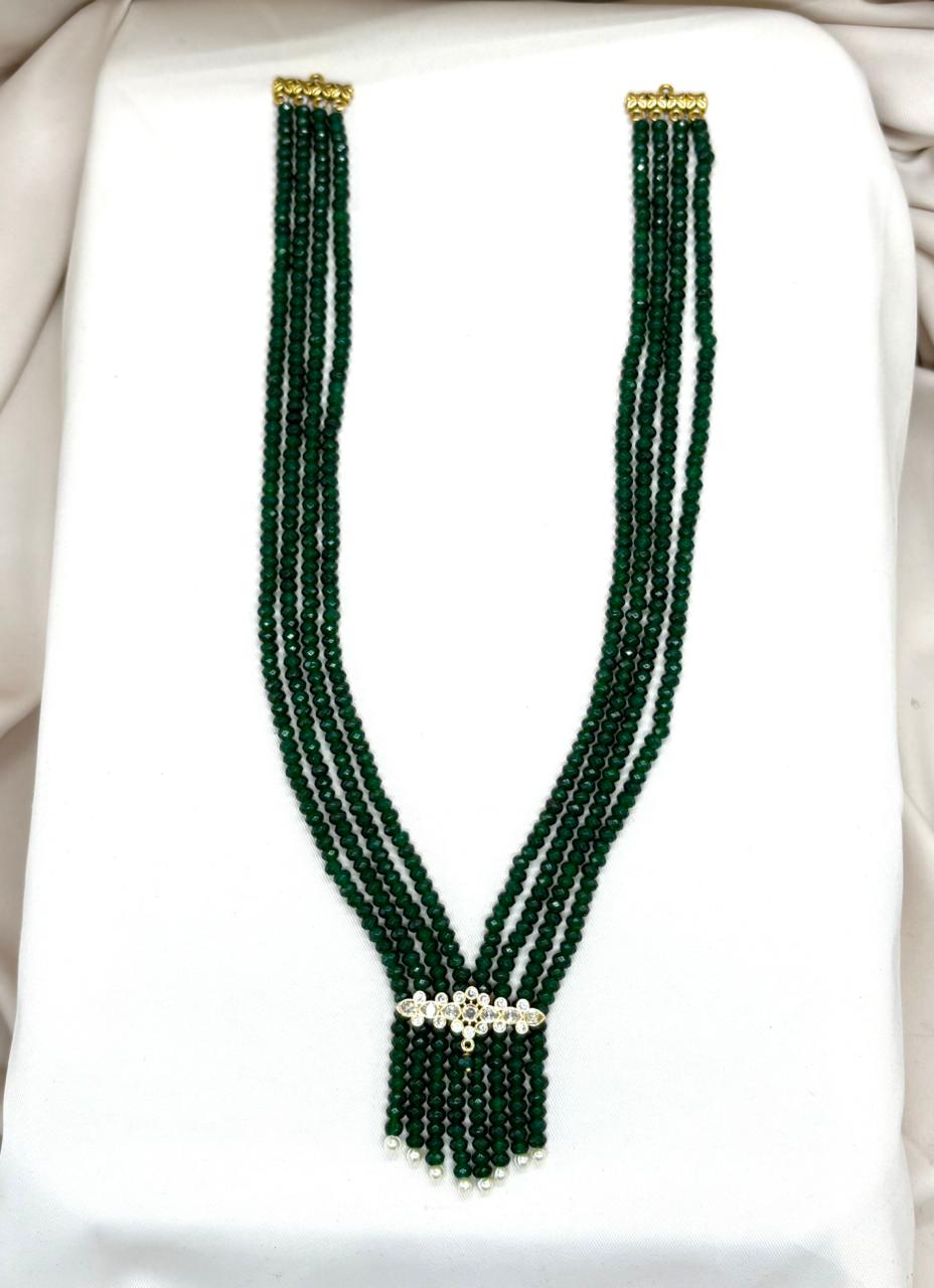 Green Multi-layered Onyx Beads Rani-Haram