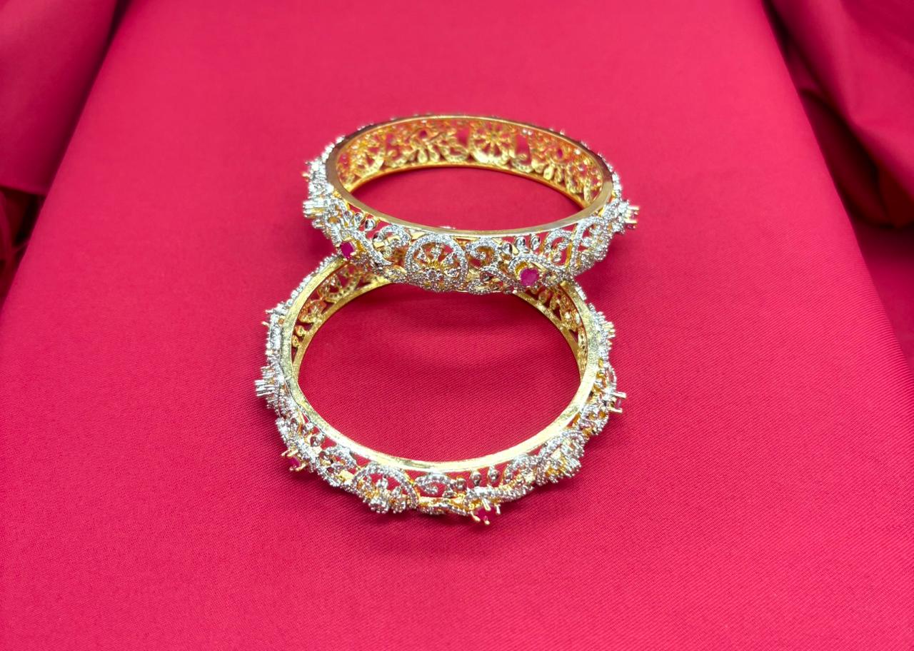 G.J Polishing with Pink Stones Bangle