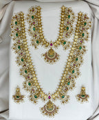 Nakshi finishing with white pearls Combo-Set