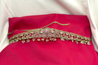 Victorian finishing with Pink stones and peacock deigned  Chain Vaddanam