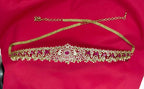 Victorian finishing with pink stones and peacock deigned  Chain Vaddanam