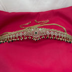 Victorian finishing with Green stones and peacock deigned Chain  Vaddanam