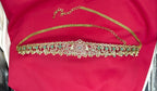 Victorian finishing with Mint-Green stones and peacock deigned Chain Vaddanam