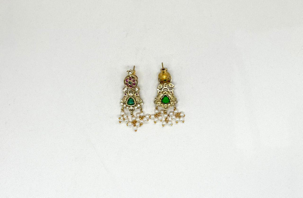 Nakshi finishing with white pearls Combo-Set