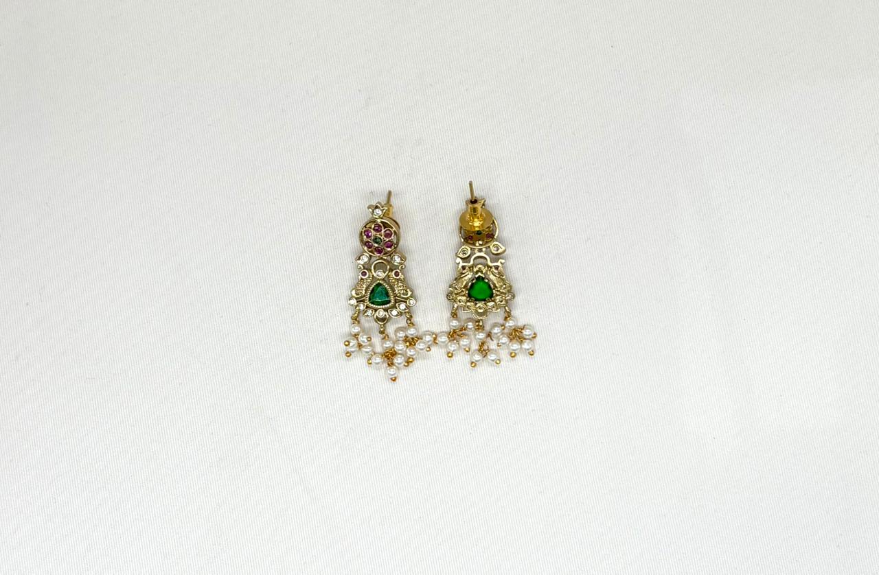 Nakshi finishing with white pearls Combo-Set