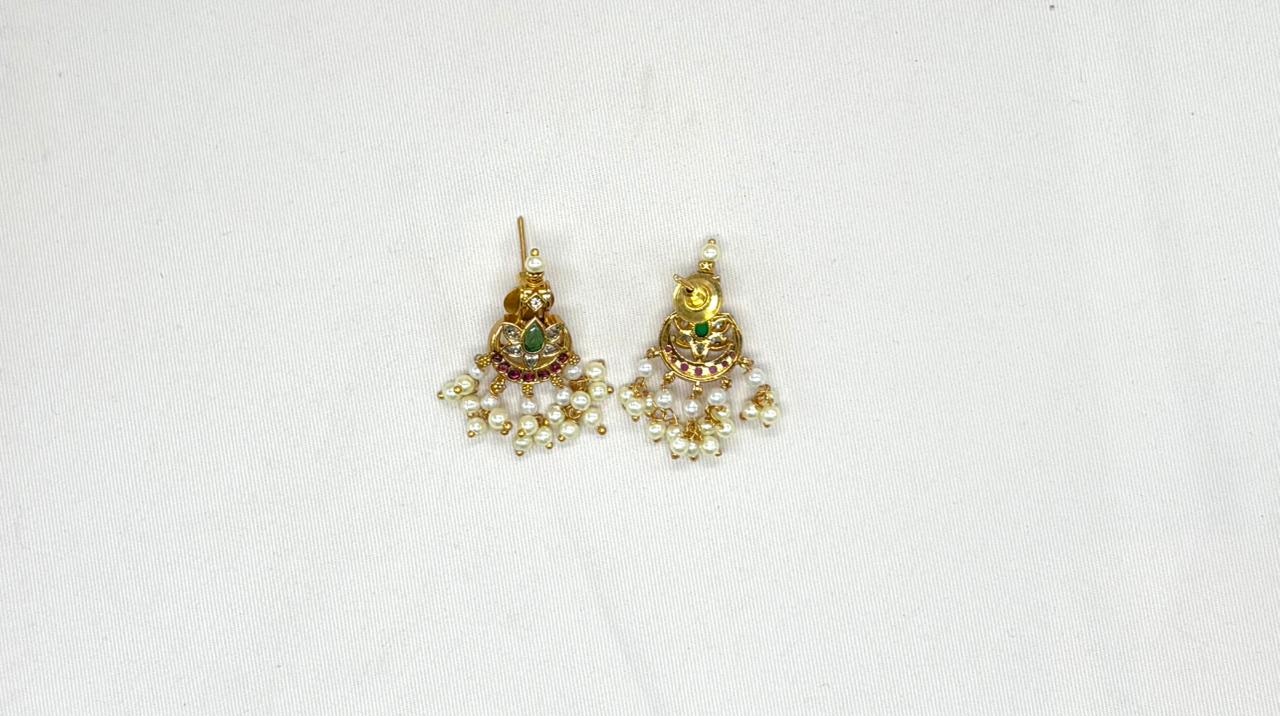 Kempu finishing with white pearls Combo-Set