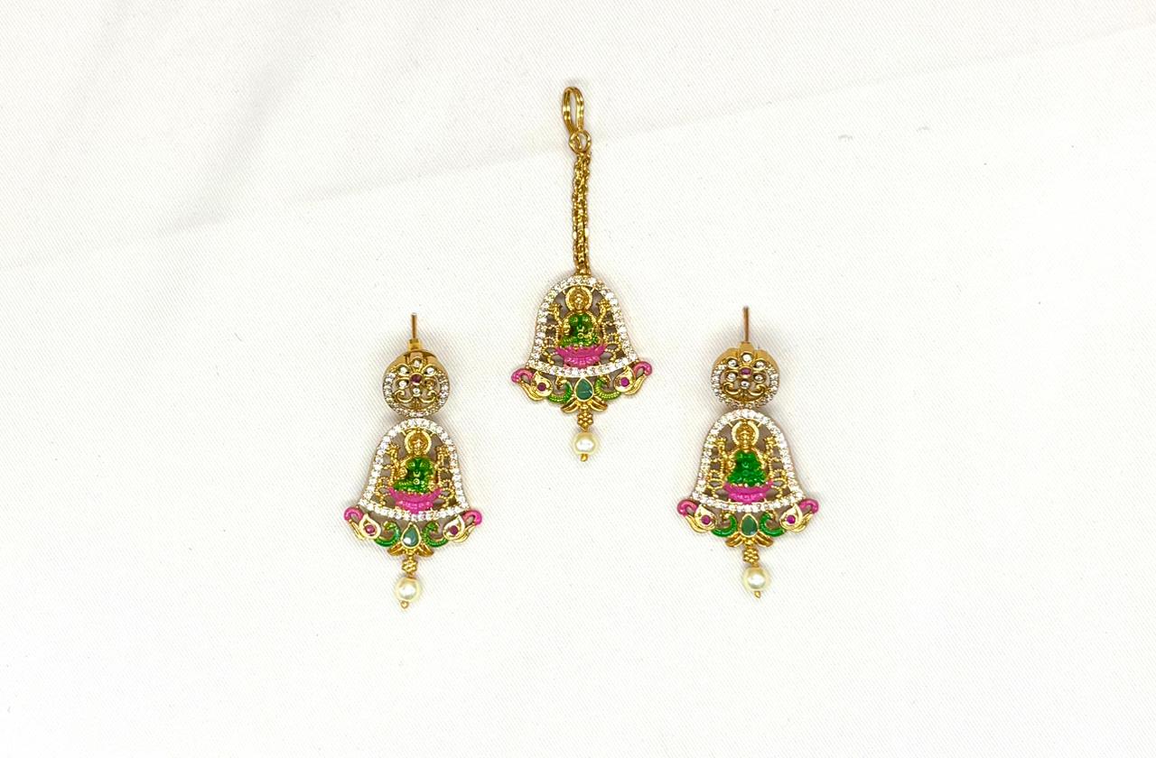 Meenakari Enamel Lord Lakshmi Combo-Set