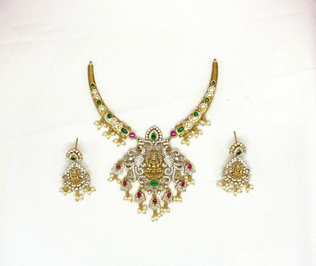 Matte finishing Lord Lakshmi Kanti White Stones